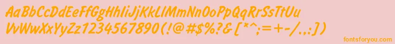 Inf56U Font – Orange Fonts on Pink Background