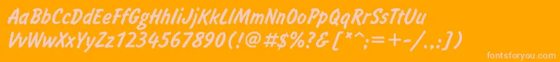 Inf56U Font – Pink Fonts on Orange Background