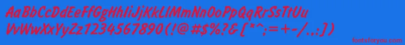 Inf56U Font – Red Fonts on Blue Background