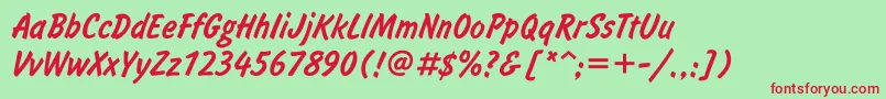 Inf56U Font – Red Fonts on Green Background