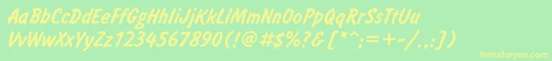 Inf56U Font – Yellow Fonts on Green Background