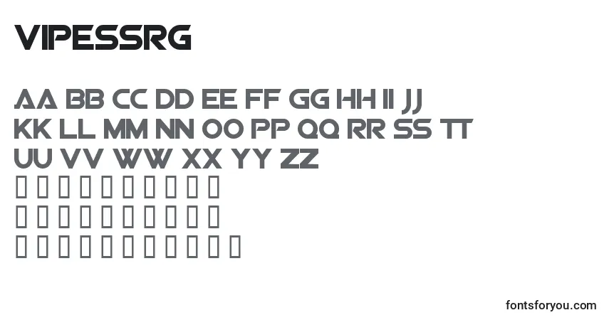 A fonte Vipessrg – alfabeto, números, caracteres especiais