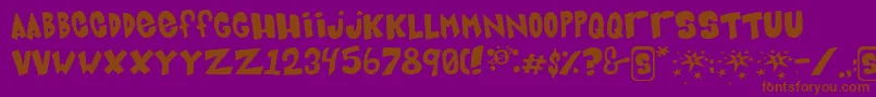 フォントBluecard – 紫色の背景に茶色のフォント