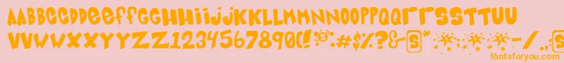 Bluecard Font – Orange Fonts on Pink Background