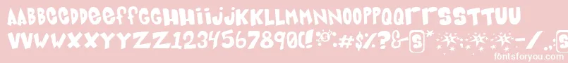 フォントBluecard – ピンクの背景に白い文字