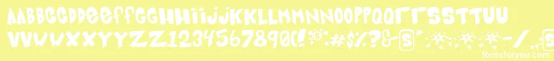 フォントBluecard – 黄色い背景に白い文字