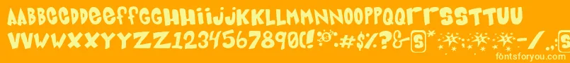Bluecard Font – Yellow Fonts on Orange Background