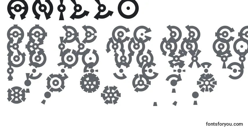 Fuente Anillo - alfabeto, números, caracteres especiales