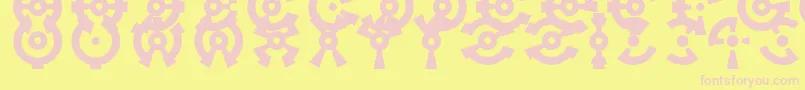 Anillo-Schriftart – Rosa Schriften auf gelbem Hintergrund