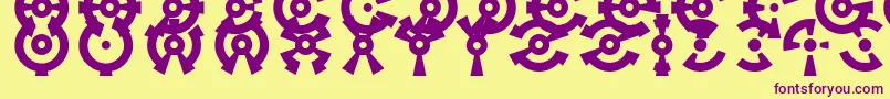 Anillo-Schriftart – Violette Schriften auf gelbem Hintergrund