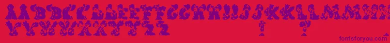 CarolsRegular Font – Purple Fonts on Red Background