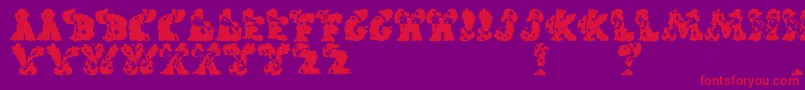 CarolsRegular Font – Red Fonts on Purple Background