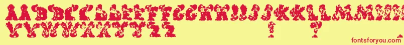 CarolsRegular Font – Red Fonts on Yellow Background