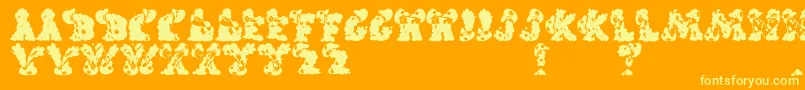 CarolsRegularフォントについての詳細 フォントCarolsRegular – オレンジの背景に黄色の文字