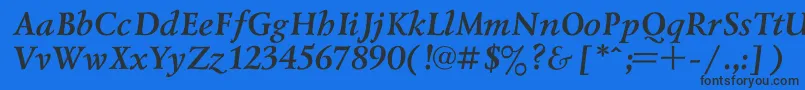 LazurskiBoldItalic Font – Black Fonts on Blue Background