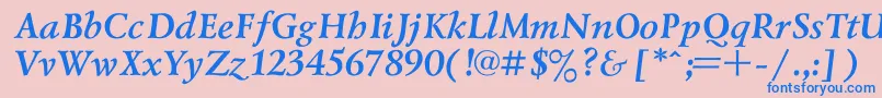 LazurskiBoldItalic Font – Blue Fonts on Pink Background