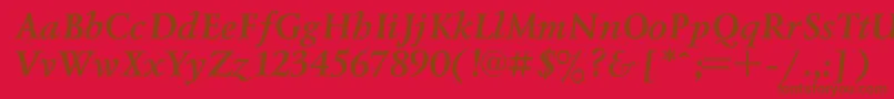 Шрифт LazurskiBoldItalic – коричневые шрифты на красном фоне