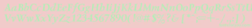 フォントLazurskiBoldItalic – ピンクの背景に緑の文字