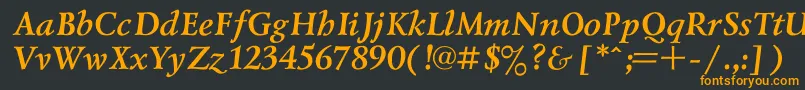 フォントLazurskiBoldItalic – 黒い背景にオレンジの文字