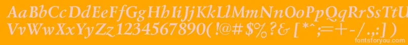 LazurskiBoldItalic Font – Pink Fonts on Orange Background