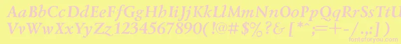 LazurskiBoldItalic-Schriftart – Rosa Schriften auf gelbem Hintergrund