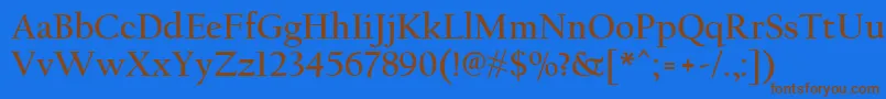 CalifornianFbРџРѕР»СѓР¶РёСЂРЅС‹Р№ Font – Brown Fonts on Blue Background