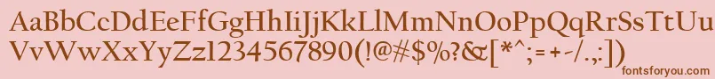 CalifornianFbРџРѕР»СѓР¶РёСЂРЅС‹Р№ Font – Brown Fonts on Pink Background