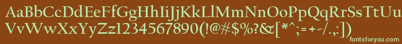 CalifornianFbРџРѕР»СѓР¶РёСЂРЅС‹Р№ Font – Green Fonts on Brown Background