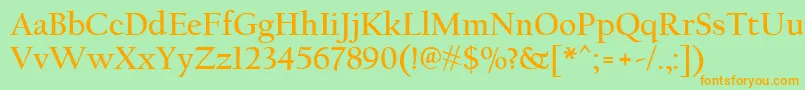 CalifornianFbРџРѕР»СѓР¶РёСЂРЅС‹Р№ Font – Orange Fonts on Green Background