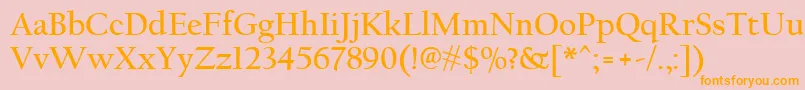 CalifornianFbРџРѕР»СѓР¶РёСЂРЅС‹Р№ Font – Orange Fonts on Pink Background