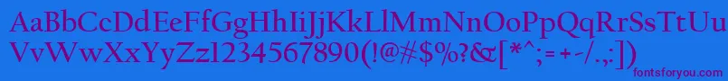 CalifornianFbРџРѕР»СѓР¶РёСЂРЅС‹Р№ Font – Purple Fonts on Blue Background