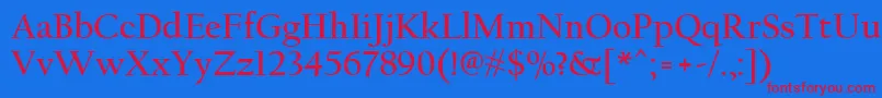 フォントCalifornianFbРџРѕР»СѓР¶РёСЂРЅС‹Р№ – 赤い文字の青い背景