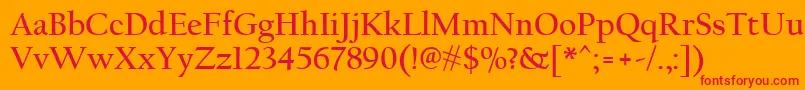 CalifornianFbРџРѕР»СѓР¶РёСЂРЅС‹Р№ Font – Red Fonts on Orange Background