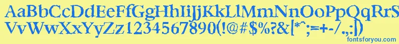 BernsteinrandomMediumRegular Font – Blue Fonts on Yellow Background