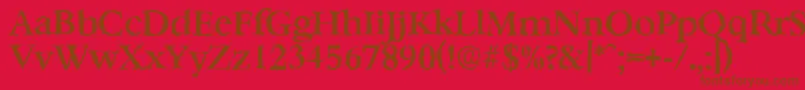 Czcionka BernsteinrandomMediumRegular – brązowe czcionki na czerwonym tle
