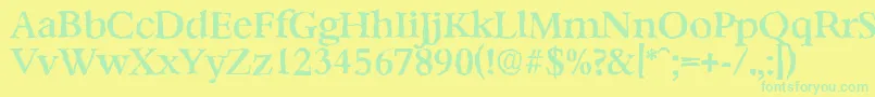 BernsteinrandomMediumRegular Font – Green Fonts on Yellow Background