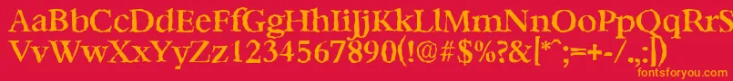 BernsteinrandomMediumRegular Font – Orange Fonts on Red Background