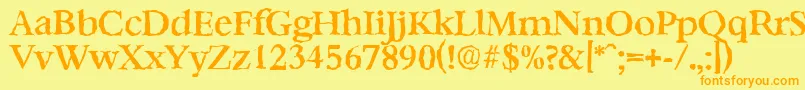 BernsteinrandomMediumRegular Font – Orange Fonts on Yellow Background