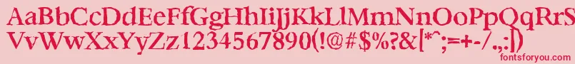 BernsteinrandomMediumRegular Font – Red Fonts on Pink Background