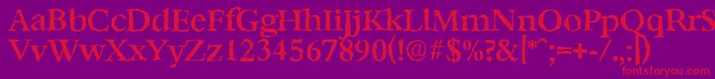 BernsteinrandomMediumRegular Font – Red Fonts on Purple Background