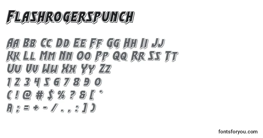 Шрифт Flashrogerspunch – алфавит, цифры, специальные символы