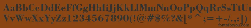 フォントStBodoniBold – 黒い文字が茶色の背景にあります