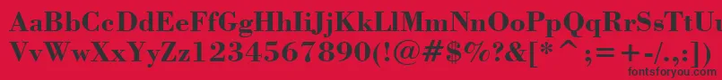 フォントStBodoniBold – 赤い背景に黒い文字