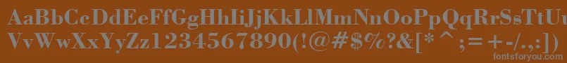 フォントStBodoniBold – 茶色の背景に灰色の文字