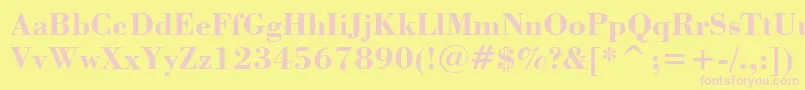 StBodoniBold Font – Pink Fonts on Yellow Background