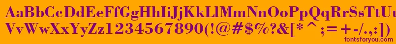 StBodoniBold Font – Purple Fonts on Orange Background