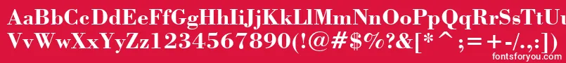 フォントStBodoniBold – 赤い背景に白い文字