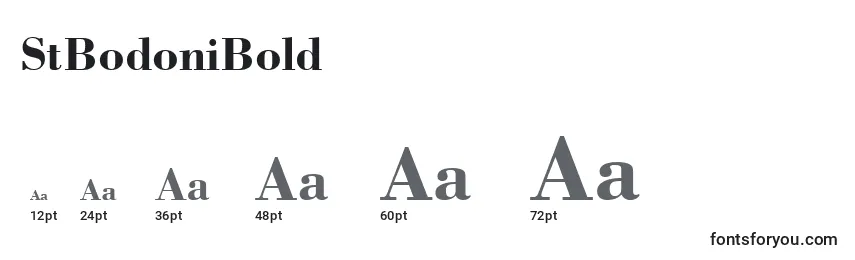 Размеры шрифта StBodoniBold