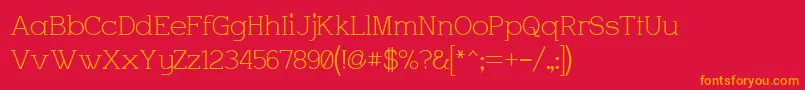 フォントCharrington – 赤い背景にオレンジの文字