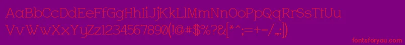 Charrington-Schriftart – Rote Schriften auf violettem Hintergrund